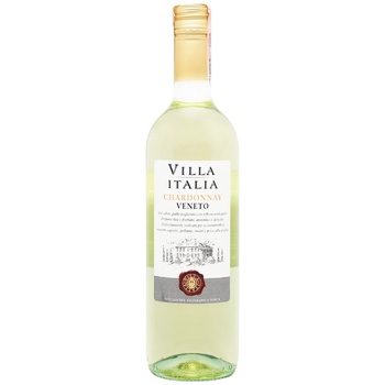 Вино Villa Italia Chardonnay Veneto белое сухое 11% 0,75л - купить, цены на ULTRAMARKET - фото 1