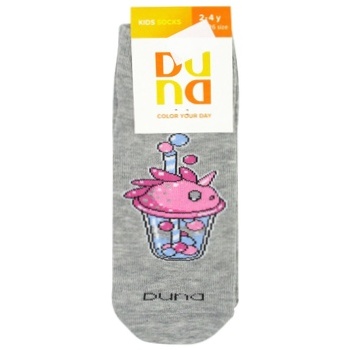 Duna 4211 2638 Light Grey Children's Socks Size 16-18 - buy, prices for MegaMarket - photo 1