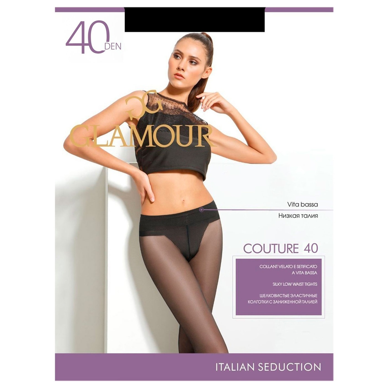 

Колготы женские Glamour couture 40 ден р.4 nero