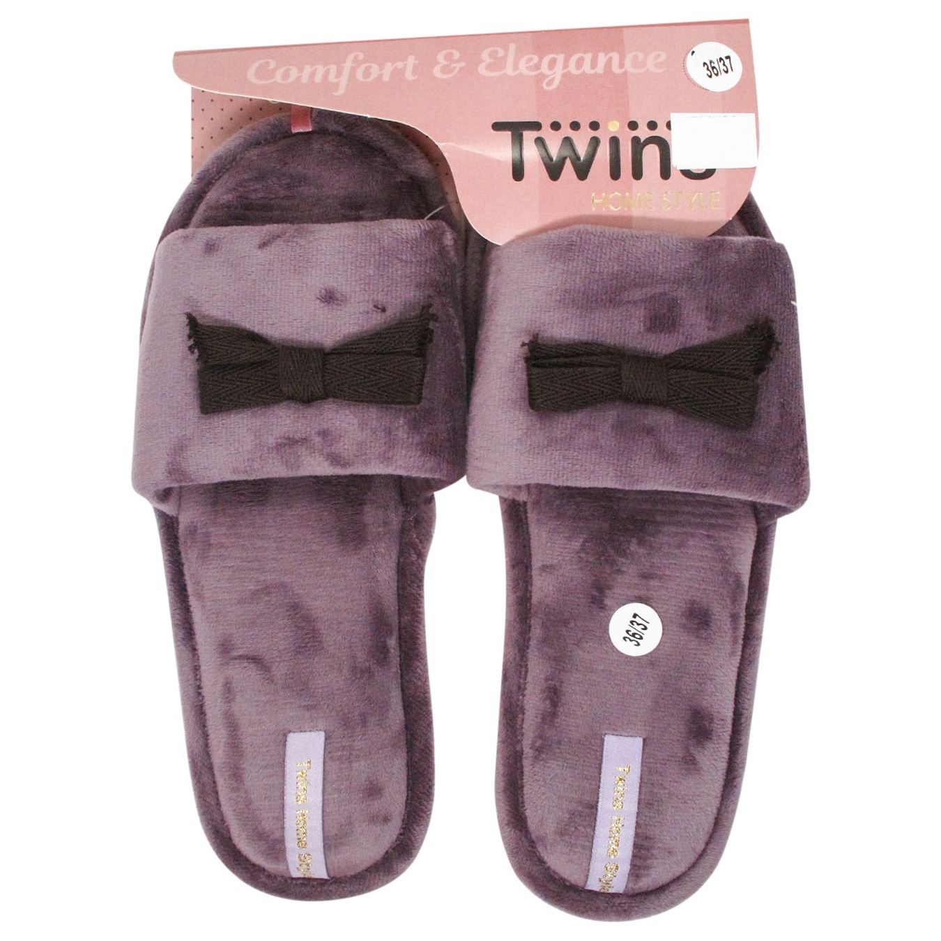 

Тапочки домашние Twins женские р.36-37 велюр лиловый