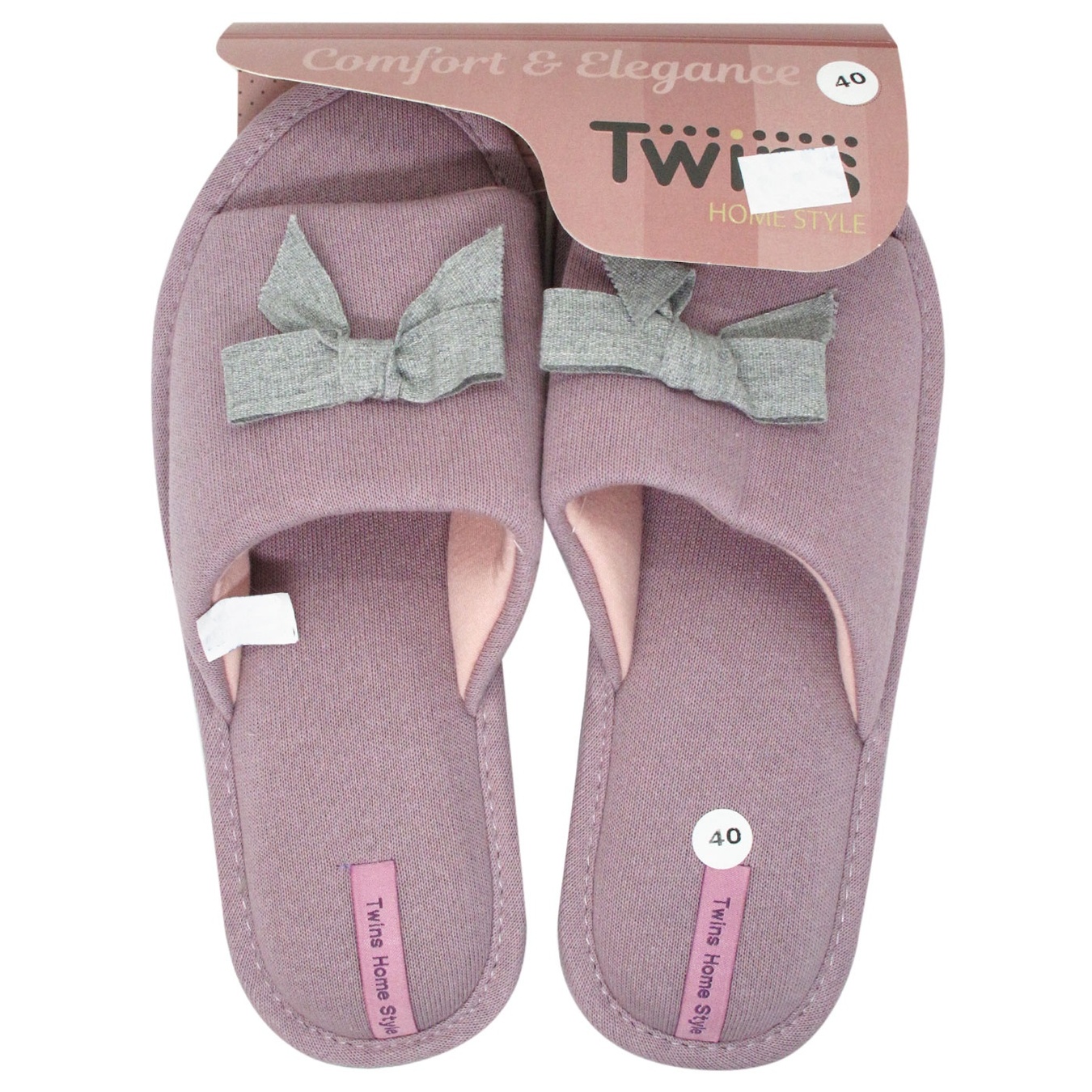 

Тапочки домашние Twins Elegant женские р.40 бант сиреневый