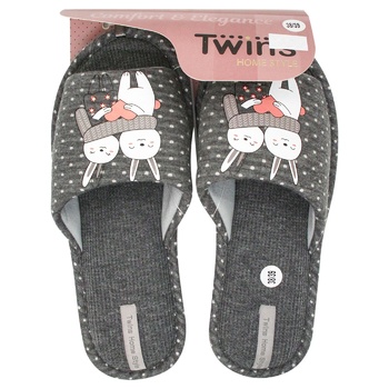 Twins Women's Home Slippers s.38-39 with sticker gray dots - buy, prices for  - photo 1