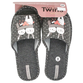 Twins Women's Home Slippers s.38-39 with sticker gray dots - buy, prices for Vostorg - photo 1