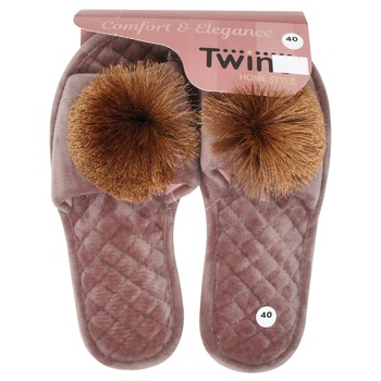 Twins Women's Home Slippers s.40 beige pompom - buy, prices for Tavria V - photo 1