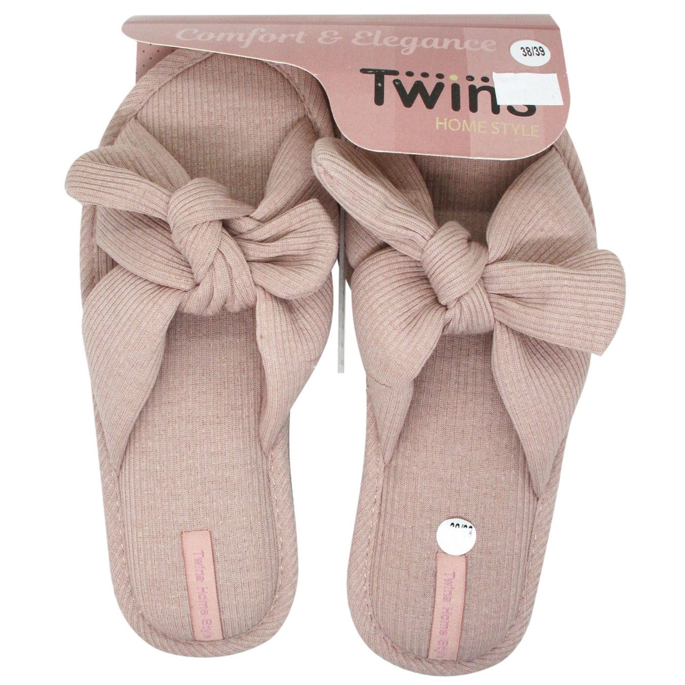 

Тапочки домашние Twins женские р.38-39 бант-перекрест бежевый