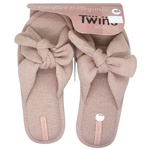 Twins Women's Home Slippers s.38-39 beige bow-cross