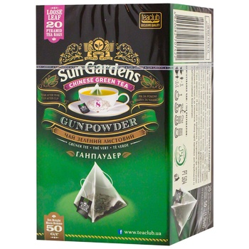 Чай зелений Sun Gardens Gunpowder 2,5г*20шт - купити, ціни на ULTRAMARKET - фото 1