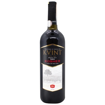 Kvint Merlot Kosher Red Dry Wine 14.3% 0.75l - buy, prices for MegaMarket - photo 1