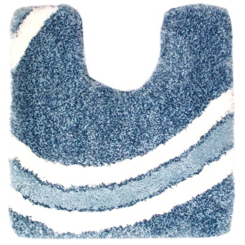 Curve Polyester Blue Bathroom Rug 55x55cm - buy, prices for ULTRAMARKET - photo 1