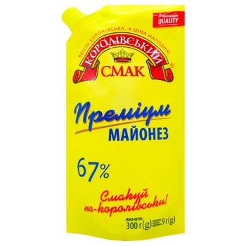 Майонез Королівський Смак Преміум 67% 300г - купити, ціни на Торба - фото 2
