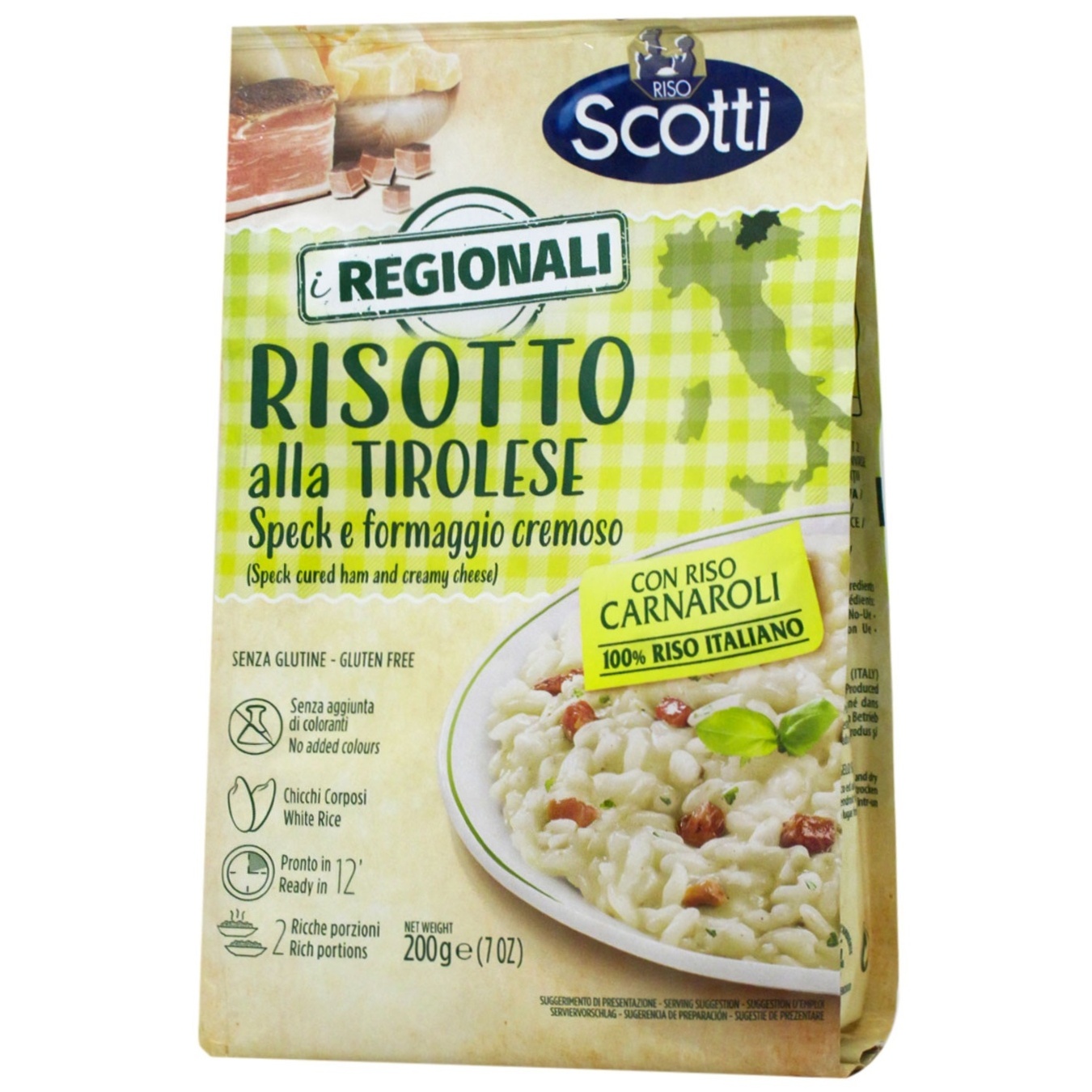 

Рис Riso Scotti Risotto alla Tirolese с подкопченной ветчиной и крем-сыром 200г