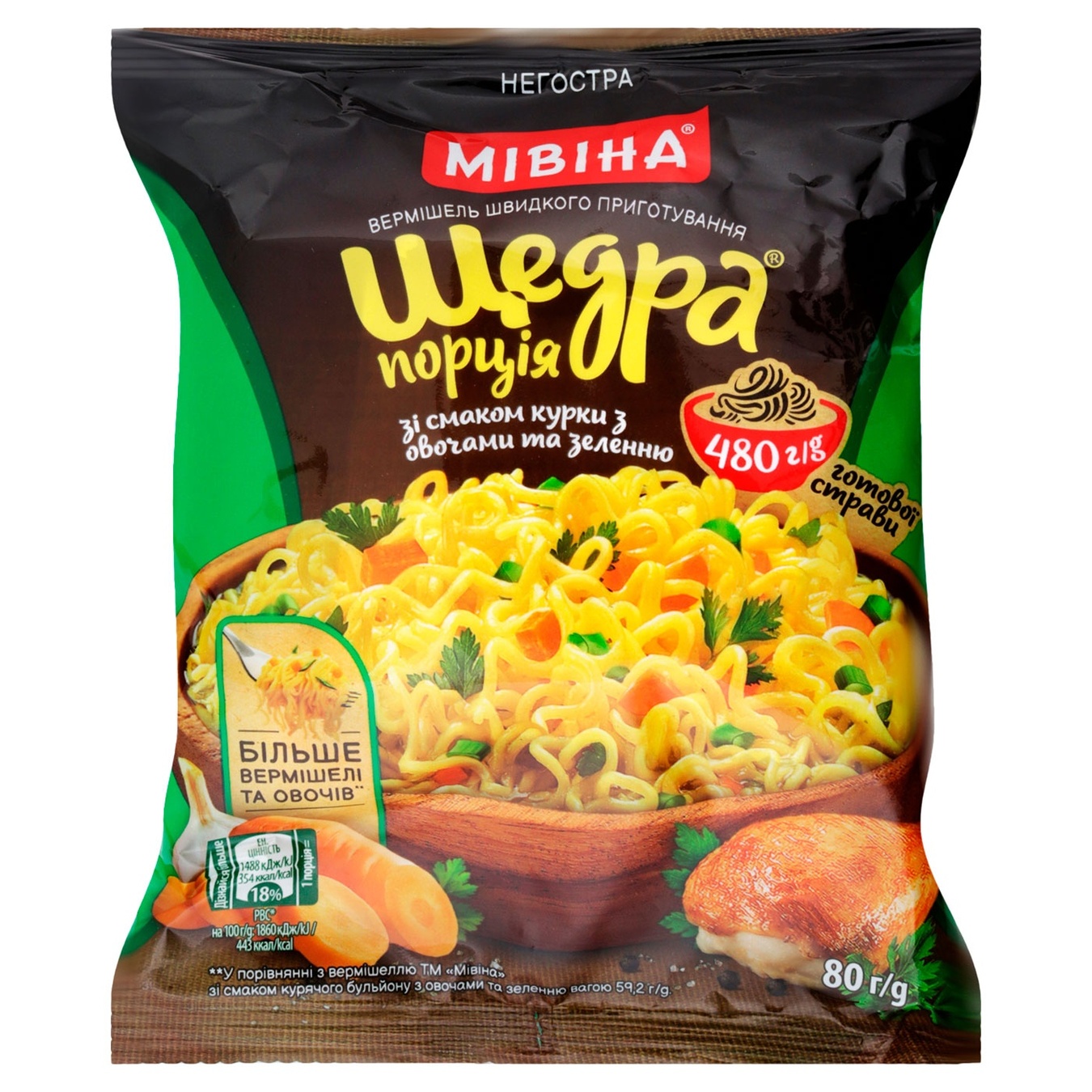 

Вермишель Мивина Щедрая порция Курица с овощами 80г