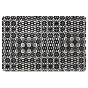 Zeller Flowers Mat Under the Plate Black Plastic 43.5x28.5cm - buy, prices for ULTRAMARKET - photo 1