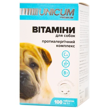 Вітаміни Unicum Premium для собак 100таб 50г - купити, ціни на - фото 1