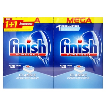 Finish Means for Dishwashers in Tablets 120+120pcs - buy, prices for MegaMarket - photo 1