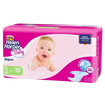 Підгузки Helen Harper Baby New Мidі 4-9кг 52шт - купити, ціни на - фото 1