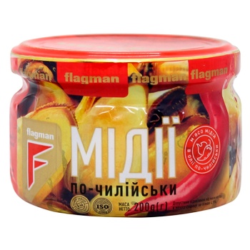 Мидии Flagman в масле по-чилийски 200г - купить, цены на ULTRAMARKET - фото 1