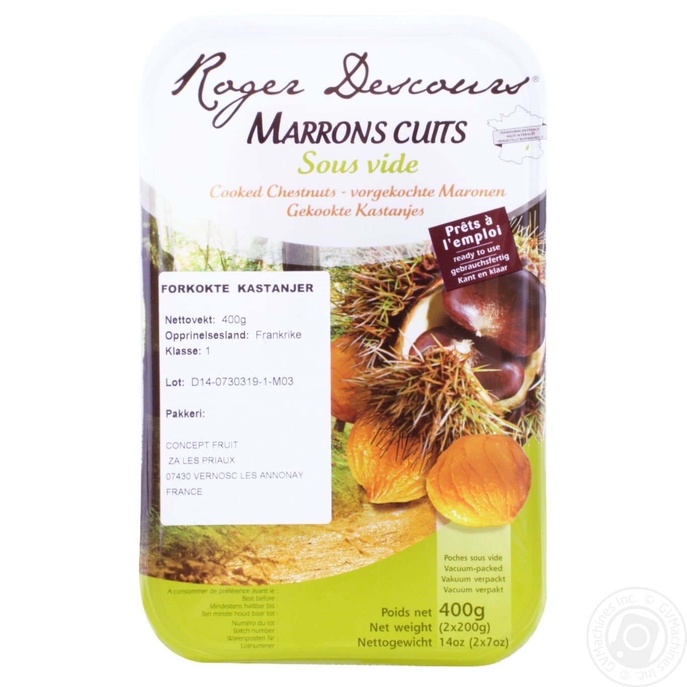 

Каштаны Roger Descours вареные 400г