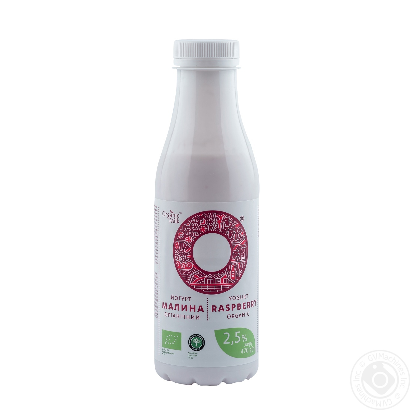 

Йогурт Organic milk Малина питьевой органический 2,5% 470г