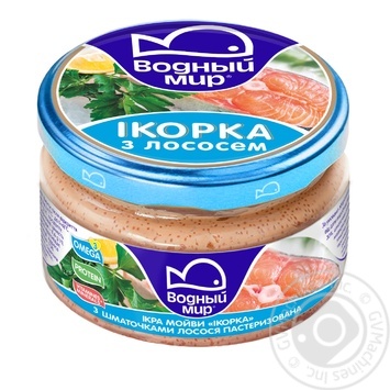 Паста с икры мойвы Водный мир с кусочками лосося 160г купить, цены на МегаМаркет - фото 1