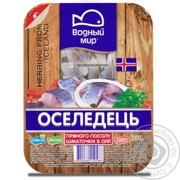 Vodniy Myr Spicy-Salted Herring Fillets In Oil 200g - buy, prices for MegaMarket - photo 1