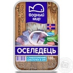 Сельдь Водный мир филе-кусочки слабосоленая в масле 180г