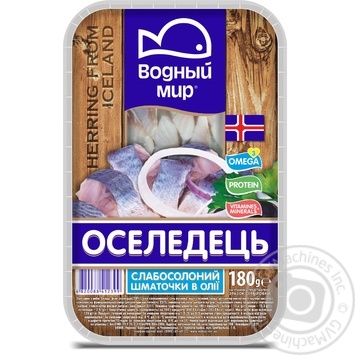 Оселедець Водний Світ філе-шматочки слабосолоний в олії 180г - купити, ціни на NOVUS - фото 1