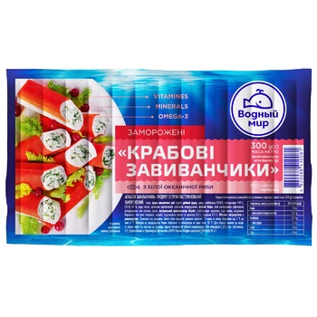 Крабовые рулетики Водный Мир замороженные 300г - купить, цены на Auchan - фото 2