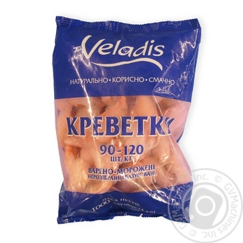 Креветки Veladis 90/120 варено-морожені 1кг купити, ціни на МегаМаркет - фото 1