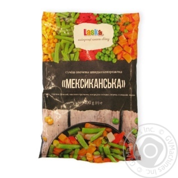 Суміш овочева Laska Мексиканська швидкозаморожена 400г купити, ціни на МегаМаркет - фото 1