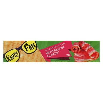 KartoFun Wavy Potato Chips with Bacon Flavor 50g - buy, prices for METRO - photo 2