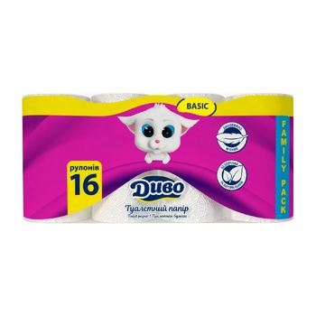 Dyvo Basic 2-ply Toilet Paper 16pcs - buy, prices for - photo 2