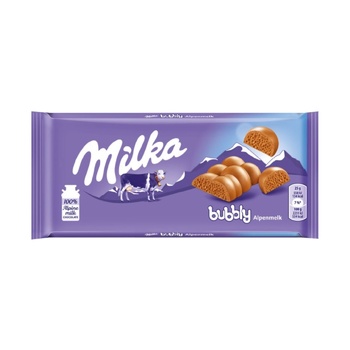 Шоколад Milka Bubbly молочний пористий 90г