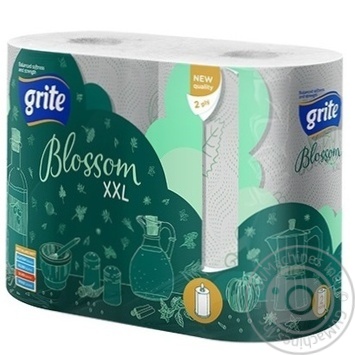 Рушники паперові Grite Blossom XXL двошарові 2шт - купити, ціни на NOVUS - фото 1