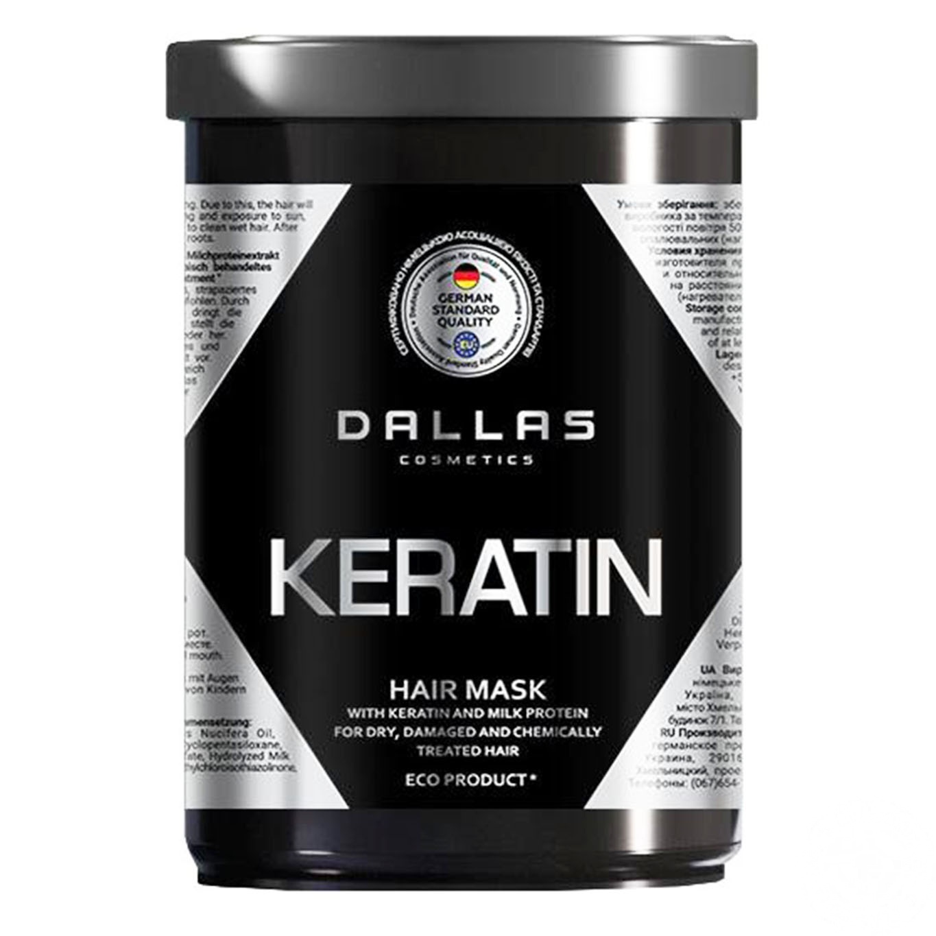

Маска крем Dallas Keratin для волос с кератином и экстрактом молочного протеина 1л