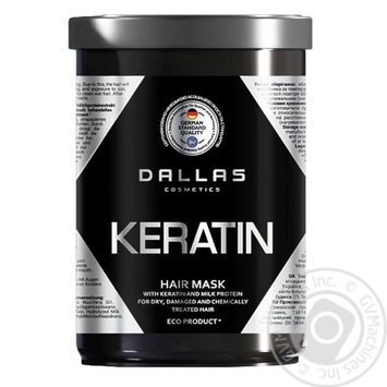Маска крем Dallas Keratin для волос с кератином и экстрактом молочного протеина 1л