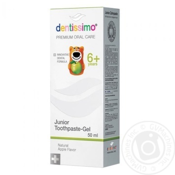 Зубная паста Dentissimo Junior с ароматом яблока от 6 лет 50мл - купить, цены на - фото 1