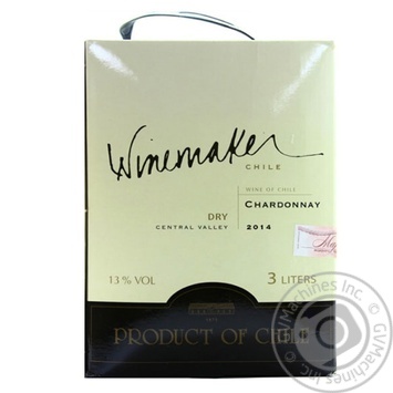 Winemaker Chardonnay white dry wine 13% 3l - buy, prices for NOVUS - photo 1