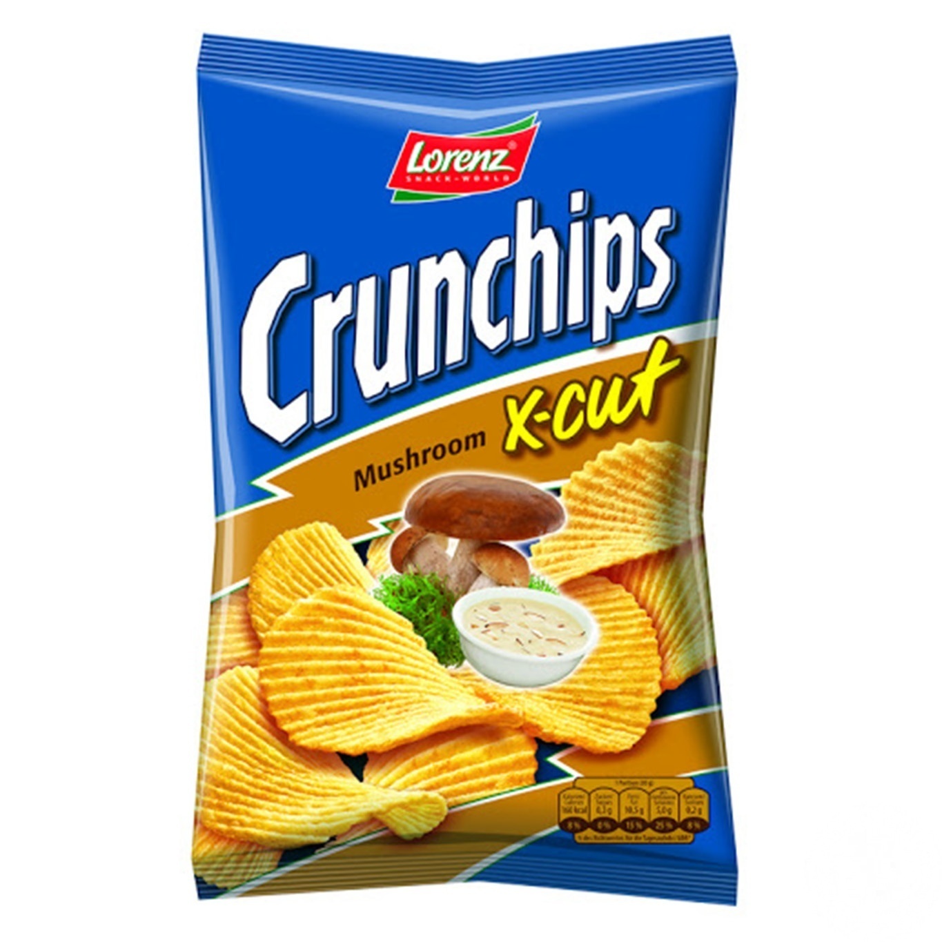 

Чипсы картофельные Lorenz Crunchips X-cut Грибы волнистые 75г