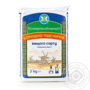 Борошно пшеничне Білоцерківхлібопродукт вищий гатунок 3кг - купити, ціни на NOVUS - фото 2