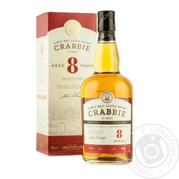 Віскі Crabbie 8 років 46% 0,7л в коробці - купити, ціни на NOVUS - фото 1