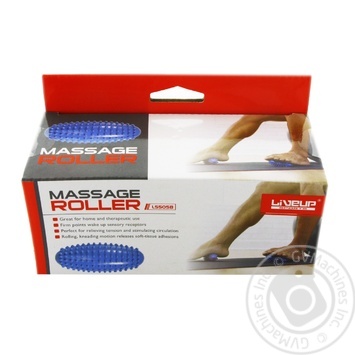 М’ячик масажний LiveUp Massage Roller 15*5, LS5058 синій