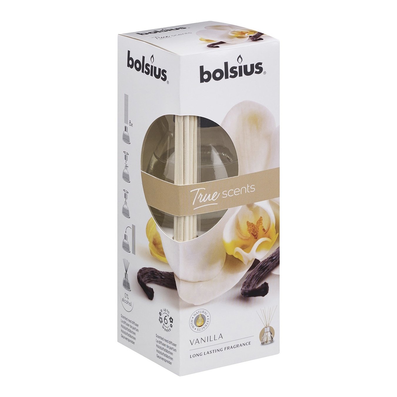 

Аромадиффузор Bolsius True Scents с палочками ваниль 45мл