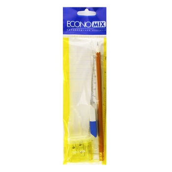 Economix Ruler Sharpener Pencil Eraser Set E10577