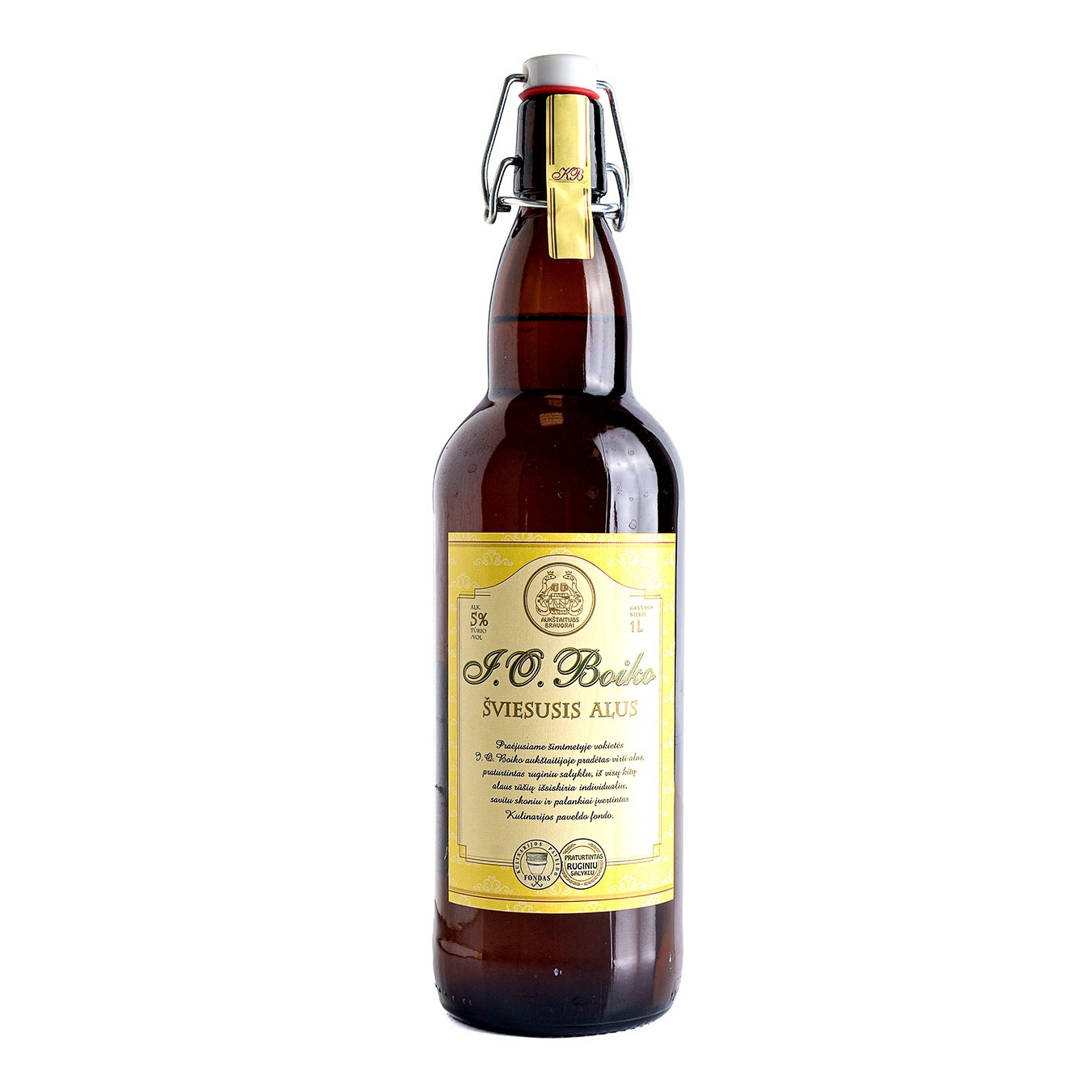 

Пиво I.O. Boiko светлое нефильтрованное 5% 1л