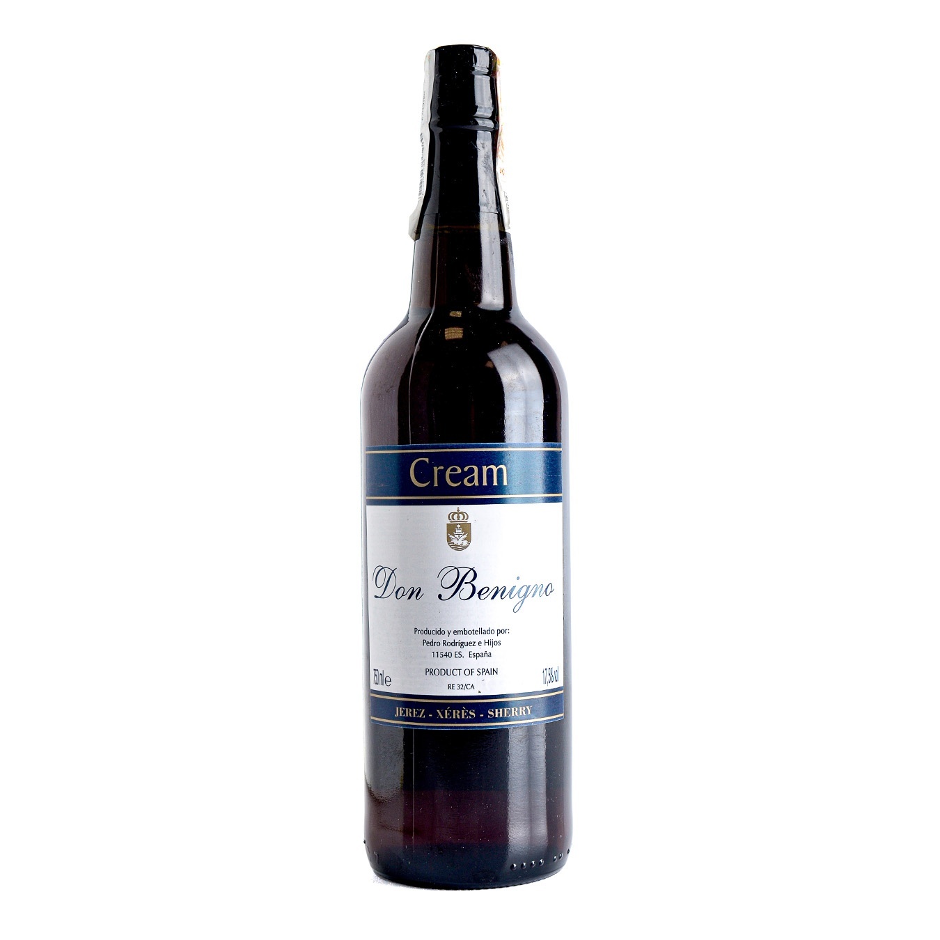 

Вино Don Benigno Cream Sherry Jerez белое сладкое 17,5% 0,75л