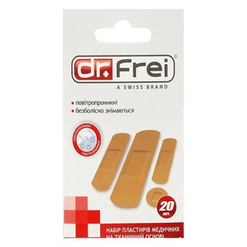 Dr.Frei Set of Medical Plasters on Fabric Basis 20pcs - buy, prices for - photo 1