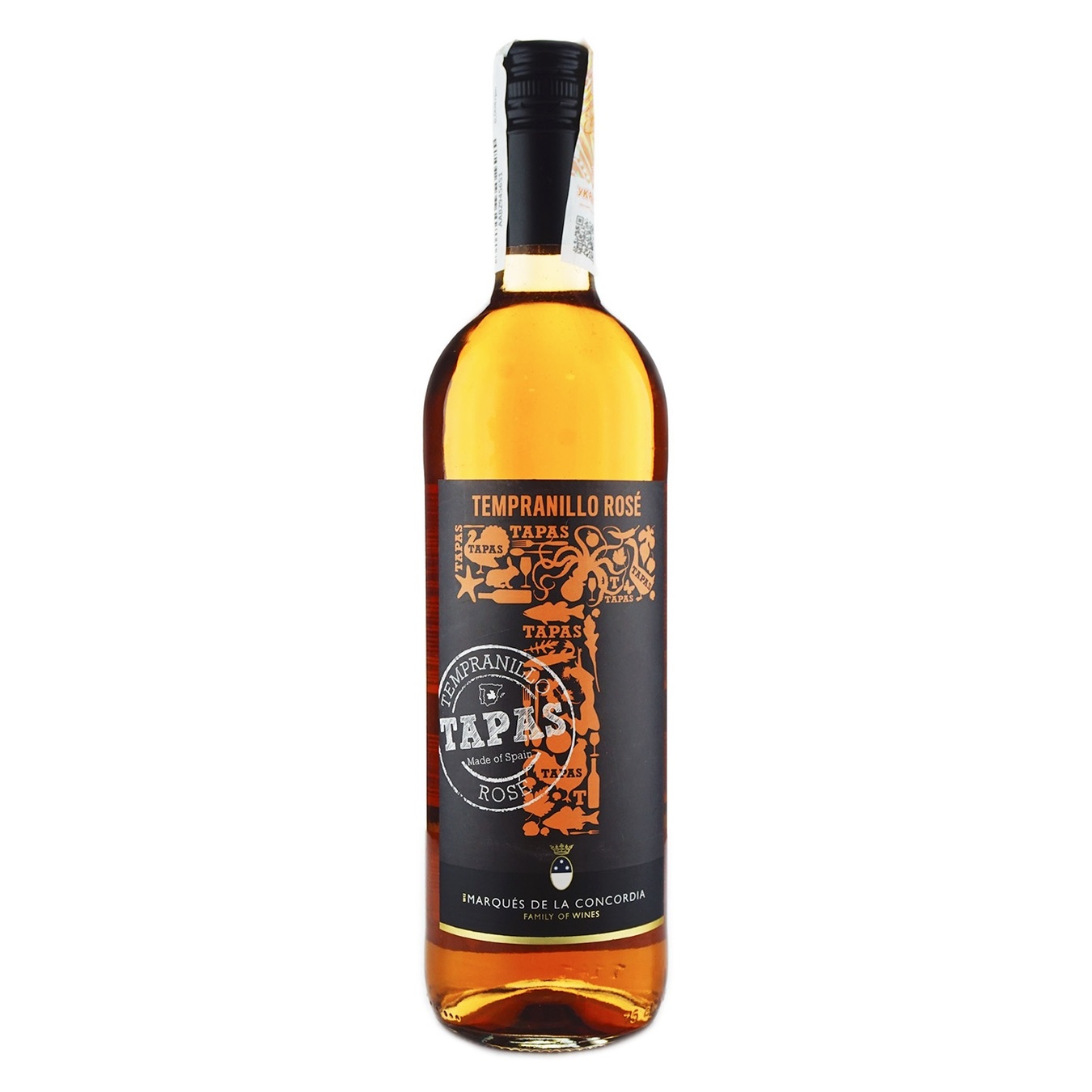 

Вино Marques de la Concordia Tapas Tempranillo Rose розовое сухое 12,5% 0,75л