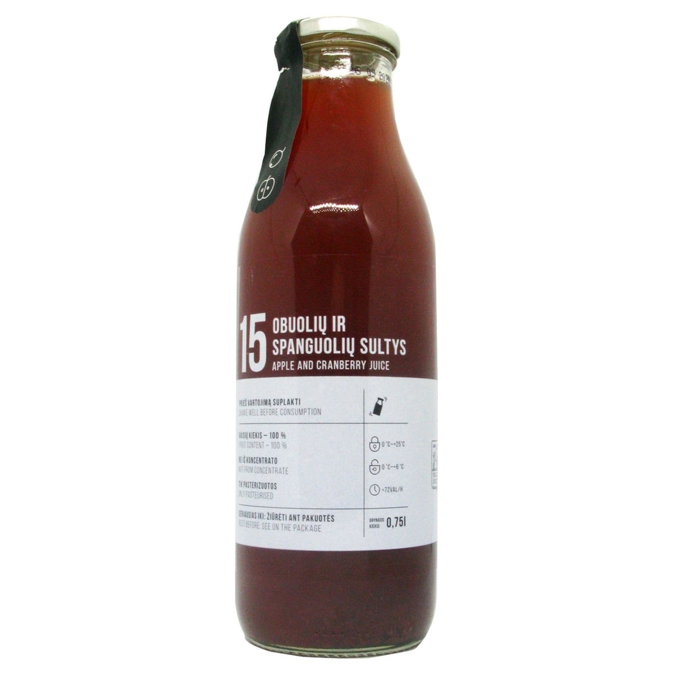 

Сок Vaisiu Sultys яблочно-клюквенный 0,75л