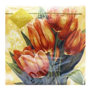 Luxy Tulip Comfort Three-layer Napkins 33x33cm 15pcs - buy, prices for NOVUS - photo 1